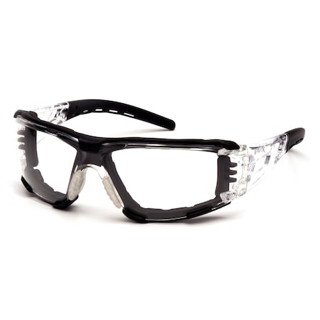 Pyramex Fyxate, Safety Glasses, Anti-Fog & Anti-Scratch, Clear Lens, Black Frame SB10210STMFP